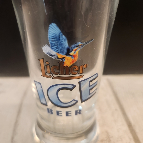 Vintage Licher Ice Beer Pilsner Fluted Pint Galss With Hummingbird Logo German - Picture 2 of 7